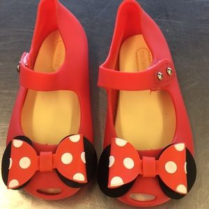 Toddler Mary Janes with Minnie Mouse now